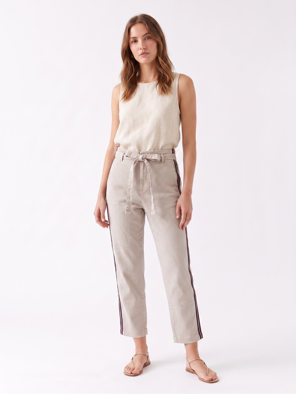 Sundry Belted Side Stripe Trouser